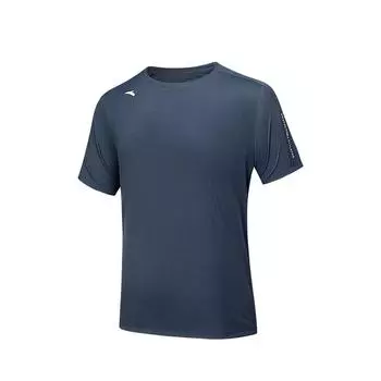 Anta Training Series Sports Casual Simple Solid Color Pullover Short Sleeve T-Shirt Men Tops Deep-Well-Gray 952527133-7 2XL