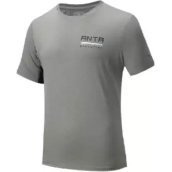 Anta Training Series Sports Casual Simple Solid Color Round Neck Pullover Short Sleeve T-Shirt Men Tops Gray 152527102-3 S