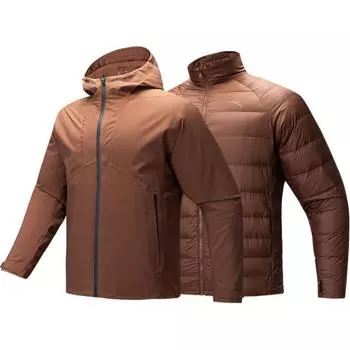 Anta Training Series Sports Casual Solid Color Simple Warm Jacket Men Jacket Vanilla-Coffee 152447625-4 M
