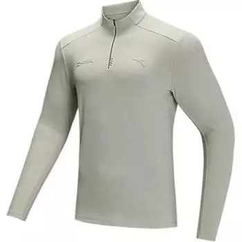 Anta Training Series Sports Elastic Warm Fleece Knitted Top Men tops Qingluan-Gray 152447410N-2 M