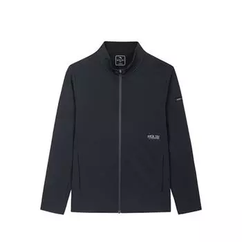 Anta Training Series Stand Collar Knitted Zip Letter Long Sleeve Jacket Men Jacket Basic-Black 152427710-2 L