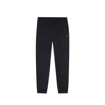 Anta Тренировочная серия зауженные фитнес-однотонные трикотажные брюки для бега мужские низы черного цвета 152437320-2 M