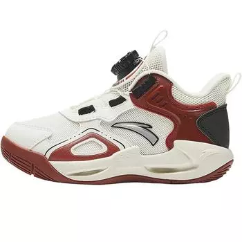 Anta Trendy Versatile Comfortable Breathable Shock Absorbing Durable Low Top Kids Basketball Shoes Kids sneaker White Red A12439901-4 32