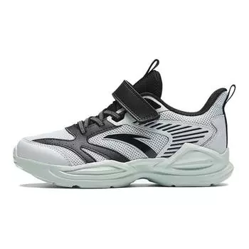 Anta Trendy Versatile Lightweight Shock Absorbing Breathable Low Top Kids Running Shoes Kids sneaker Black Gray Green A12435522-3 33