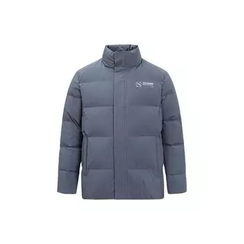 Anta Тренировочная серия FW22 однотонная толстая куртка-пуховик с принтом букв на молнии и воротником-стойкой, мужская верхняя одежда, серая 952247944-3 L