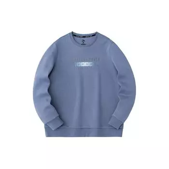 Anta Тренировочная серия Letter Круглый вырез Эластичный удобный трикотажный спортивный свитшот Мужской свитшот Небесно-голубой 152417706-3 S