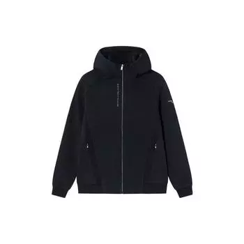 Anta Тренировочная серия однотонная флисовая куртка на молнии с капюшоном женские куртки Basic-черный 162347718-4 S