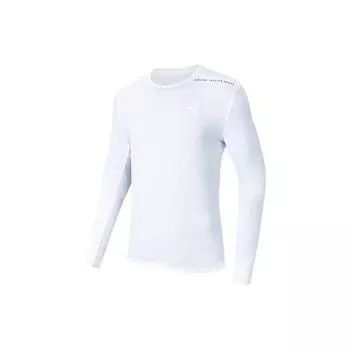 Anta Тренировочная серия однотонная футболка с круглым вырезом и длинным рукавом, мужские топы, чисто-белый цвет 152427403-1 M