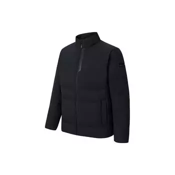 Anta Тренировочная серия однотонная куртка-пуховик на молнии с воротником-стойкой для мужчин, базовая верхняя одежда, черный цвет 152347908-3 S