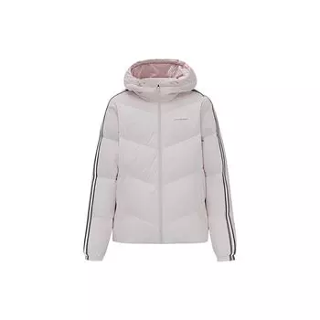 Anta Тренировочная серия однотонная с капюшоном на молнии с вышитым логотипом бренда теплая толстая пуховая куртка женская верхняя одежда светло-розовая 162247931-5 S