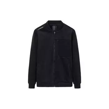 Anta Тренировочная серия однотонная утолщенная тканая куртка на молнии мужская куртка базовая-черная 152347631-2 L