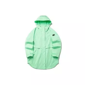 Anta Тренировочная серия однотонная ветровка средней длины с капюшоном женская верхняя одежда бальзамово-зеленый 162137622-2 L