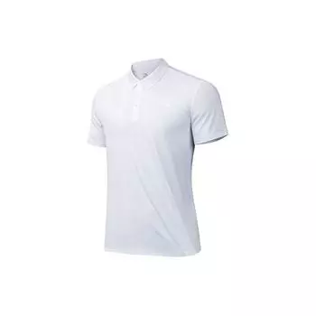 Anta Тренировочная серия однотонная влагоотводящая дышащая повседневная рубашка поло с коротким рукавом мужские рубашки поло чисто-белые 952427121-6 3XL