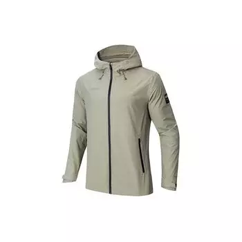 Anta Тренировочная серия с капюшоном, однотонная, на молнии, водонепроницаемая, ветрозащитная, мужская куртка, сухая, оливковая 152417635-2 2XL