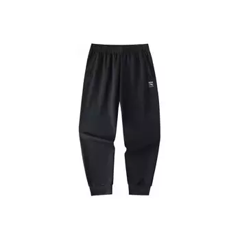 Anta Тренировочные брюки однотонные средней посадки удобные универсальные дышащие зауженные трикотажные спортивные брюки мужские брюки черные 152427315-2 XL