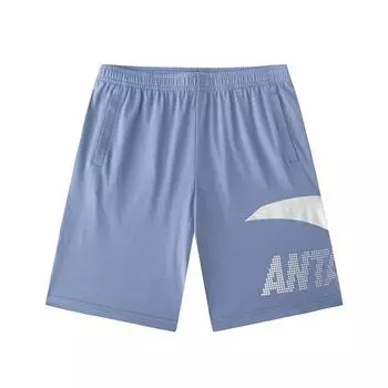 Anta Трикотажные прямые удобные повседневные шорты с эластичной резинкой на талии мужские шорты небесно-голубого цвета 952428308-4 S