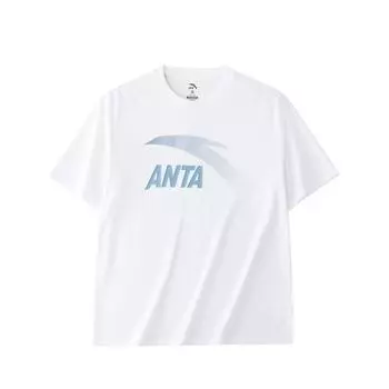Anta Трикотажный свитер, удобная повседневная футболка с круглым вырезом и коротким рукавом, мужские топы, цвет Magnolia-White 952428112-1 M