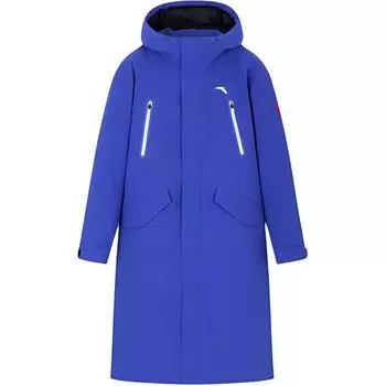 Anta Удобная дышащая длинная куртка-пуховик с логотипом и капюшоном, унисекс, верхняя одежда, синяя 152317906-1 L