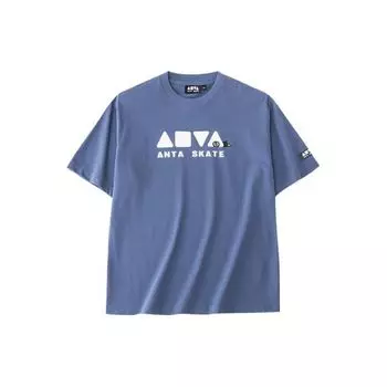 Anta Удобная дышащая универсальная футболка с коротким рукавом для мужчин, цвет River-Blue 172428128-2 S