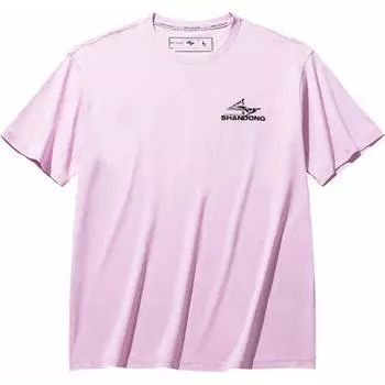 Anta Удобная дышащая универсальная футболка с круглым вырезом и коротким рукавом с надписью для мужчин, цвет Shell-Purple 152431189-2 M