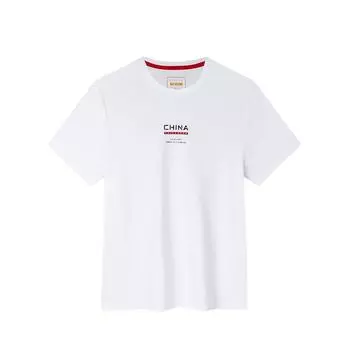 Anta Удобная футболка прямого покроя с круглым вырезом и коротким рукавом, мужские топы, чисто-белый цвет 152437145-1 L