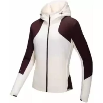 Anta Удобная куртка с капюшоном на молнии для женщин Running Series, ванильно-бежевый, шоколадно-коричневый 962445601-1 S