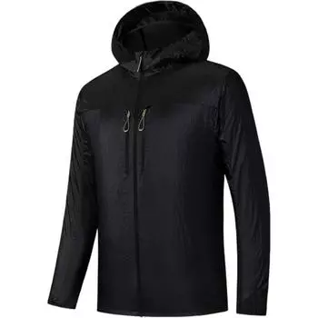 Anta Удобная Повседневная Легкая Простая Однотонная Куртка на Молнии с Капюшоном Мужская Куртка Базовая-Черная 152520620-1 M