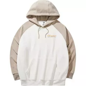 Anta Удобная повседневная свободная простая толстовка с капюшоном унисекс толстовки Cloud-White Lyon-Brown 972441705-5 L