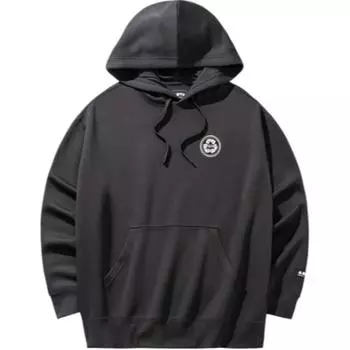 Anta Удобная повседневная толстовка с капюшоном и буквенным принтом, простая свободная, мужская, темно-соево-серая 172438707-3 M