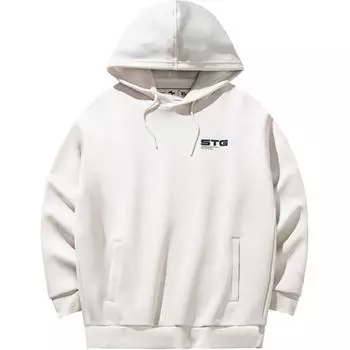 Anta Удобная повседневная толстовка с капюшоном и буквенным принтом, мужская толстовка цвета «серый грязный» 152431715-4 XL