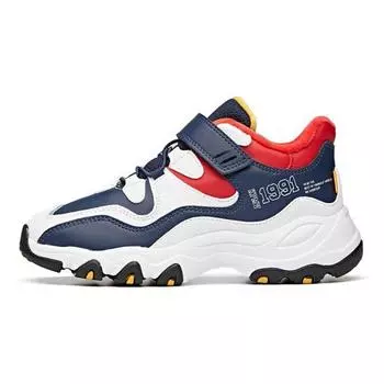 Anta Удобные повседневные нескользящие износостойкие теплые детские кроссовки средней высоты детские кроссовки синие красные белые 31946915-1 38