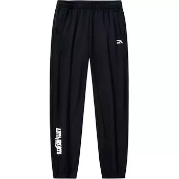 Anta Удобные повседневные простые зауженные трикотажные спортивные брюки с буквенным принтом женские низы Basic-черный 162438310-2 M