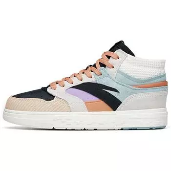 Anta Уличные забавные повседневные нескользящие скейт-кеды средней высоты женские скейт-кеды синие белые черные 122218052-3 36.5