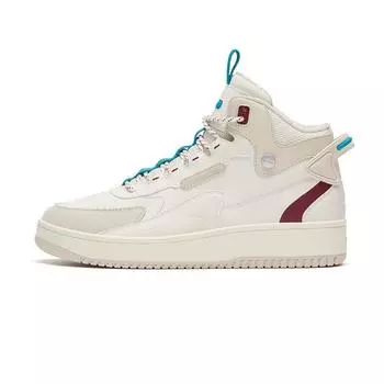 Anta Универсальные повседневные легкие удобные нескользящие амортизирующие прочные кроссовки средней высоты мужские кроссовки белые 112148013R-6 41