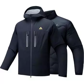 Anta Urban Outdoor Series Letter Loose Hooded Zipper Long Sleeve Waterproof Windproof Warm Jacket Men Jacket Basic-Black 952446603-3 L