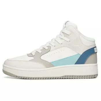 Anta Versatile Casual Wear Durable High-Top Skate Shoes Men Sneakers White Gray 912238013-4 40.5