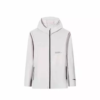 Anta Versatile Letter Zipper Hooded Jacket Men Outerwear Cloud-Gray 152527710-1 M