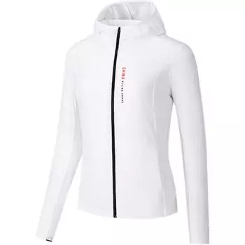 Anta Versatile Letter Zipper Hooded Jacket Women Outerwear Snow-White 162527617-1 M