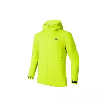 Anta Ветровка Water Shell LT Series, однотонная, с логотипом, на молнии, с капюшоном, спортивная ветровка унисекс, желтая 952417605-2 3XL