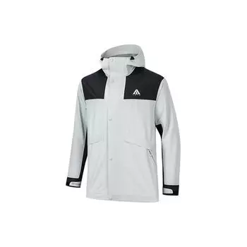 Anta Водонепроницаемая куртка с капюшоном и длинными рукавами с логотипом Color Block Hard Shell, куртка унисекс, светло-зеленая 952317601-4 XL