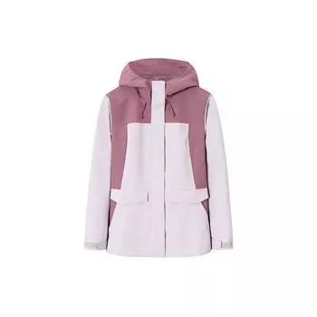 Anta Водонепроницаемая ветровка с капюшоном серии Outdoor Series Color Block, женская верхняя одежда, минеральный-розовый, сухой-розовый 162416606-2 M