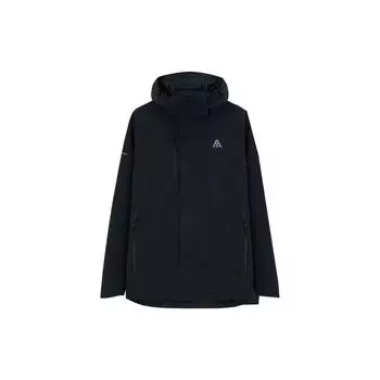 Anta Водонепроницаемая ветрозащитная флисовая куртка три в одном с капюшоном мужская куртка базовая-черная 952347607-2 S