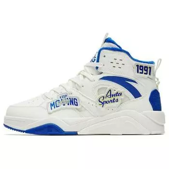 Anta Высокие нескользящие износостойкие кроссовки для скейтбординга женские кроссовки белые синие 122248088-10 39