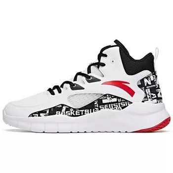 Anta Высокие ретро баскетбольные кроссовки с амортизацией и сопротивлением скольжению мужские кроссовки белые красные черные 91731132-13 42