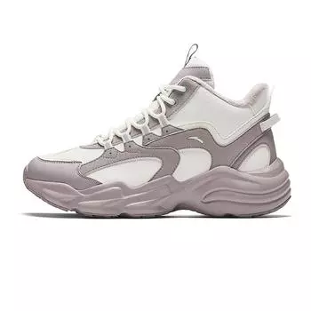 Anta Walker Fleece Comfortable Versatile Non-Slip Wear-Resistant Warm Mid-Top Casual Shoes Women Casual Shoes White Gray 922448904-1 35.5