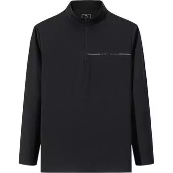 Anta Warm And Comfortable Fleece Long Sleeve Stand Collar Knit Shirt Men Tops Basic-Black 152517420-3 L