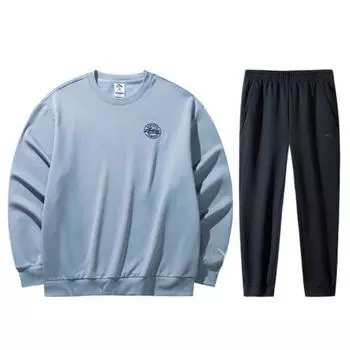 Anta Warm Round Neck Loose Shoulder Casual Sports Suit Men suits 952448708-6+152447325N-2 M