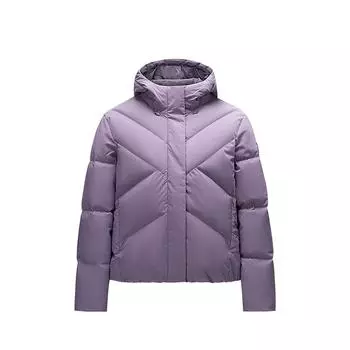 Anta Water-Resistant Warm Hooded Long Sleeve Down Jacket Women outerwear Purple 162447912N-6 M
