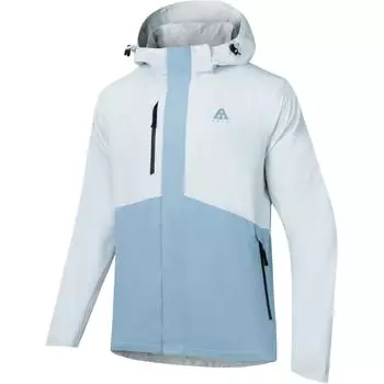 Anta Water Shell 2.0 Earth Shell Outdoor Windproof Waterproof Mountaineering 3-в-1 Fleece Hooded Jacket Men Jacket Gray Blue 952446601-3 M