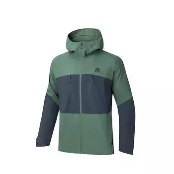 Anta Water Shell Earth Shell 2.0 Hard Shell Waterproof Outdoor Hooded Jacket Men Jacket Green Gray 952437607-3 2XL